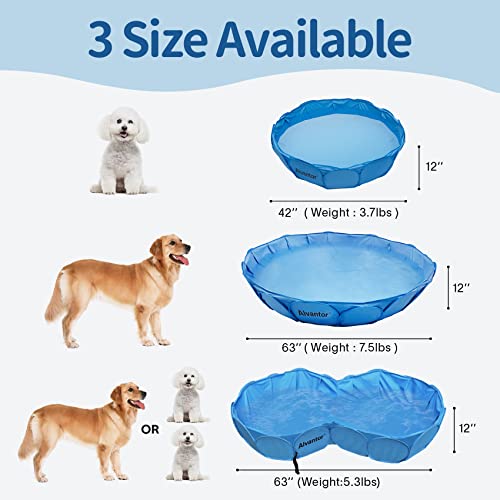 Alvantor Pet Swimming Pool Dog Bathing Tub Kiddie Pools Cat Puppy Shower Spa Foldable Portable Indoor Outdoor Pond Ball Pit 42" x12" Patent Pending