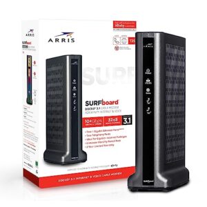 ARRIS SURFboard T25 DOCSIS 3.1 Gigabit Cable Modem , Comcast Xfinity Internet & Voice , Two 1 Gbps Ports , 2 Telephony Ports , 800 Mbps Max with Xfinity Internet Plans,Black