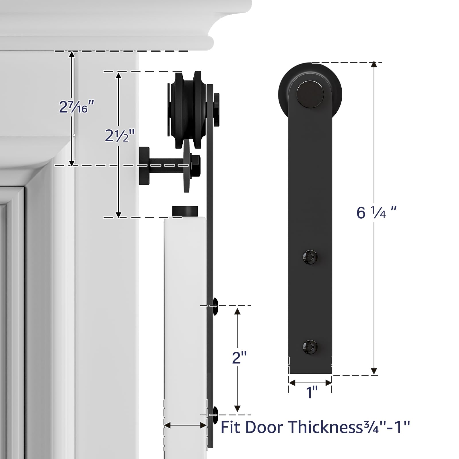 SMARTSTANDARD 5FT Super Mini Double Door Cabinet Sliding Barn Door Hardware Kit, Small Barn Door Hardware Track Kit for TV Stand Cabinet Wardrobe, I Shape Hanger (NO Cabinet)