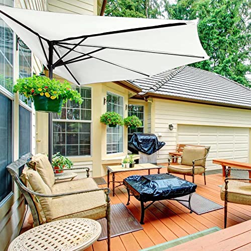 ABCCANOPY Patio Half Umbrellas 11FT (Light Beige)