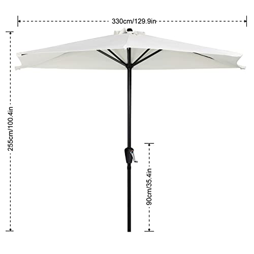 ABCCANOPY Patio Half Umbrellas 11FT (Light Beige)