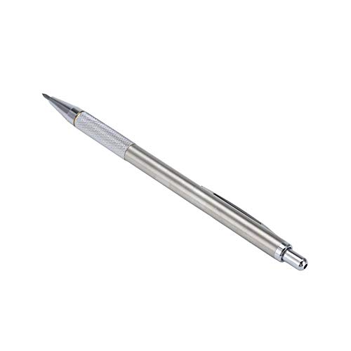 Wal front Tungsten Steel Tip Scriber Pen Glass Cutter Tungsten Steel Tip Engraver Pen Carve Engraver Scriber Tools Portable for Glass Ceramic Plate (Silver)