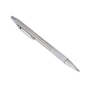 Wal front Tungsten Steel Tip Scriber Pen Glass Cutter Tungsten Steel Tip Engraver Pen Carve Engraver Scriber Tools Portable for Glass Ceramic Plate (Silver)