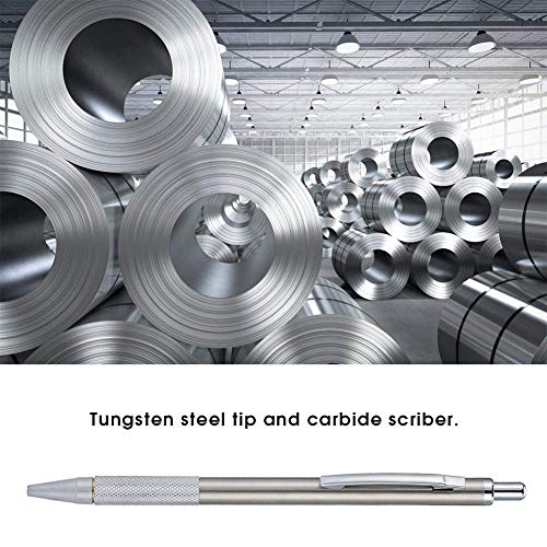 Wal front Tungsten Steel Tip Scriber Pen Glass Cutter Tungsten Steel Tip Engraver Pen Carve Engraver Scriber Tools Portable for Glass Ceramic Plate (Silver)