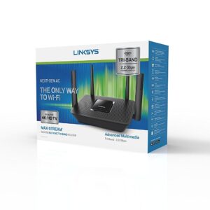 Linksys - Max-Stream AC2200 Tri-Band Wi-Fi Router (EA8300) Black - New (Renewed)