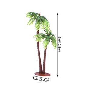 Amosfun 5Pcs Plastic Coconut Palm Tree Miniature Plant Pots Bonsai Craft Micro Landscape DIY Decor Wedding Valentine's Day Decoration