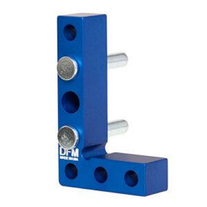 DFM Tool Works Small Square and Center Finder - Made in USA Versatile Woodworking Tool with 11/32" Center Marking Hole for Larger Pencils, Carpenter Tool for Accurate Line Transfers (Blue)