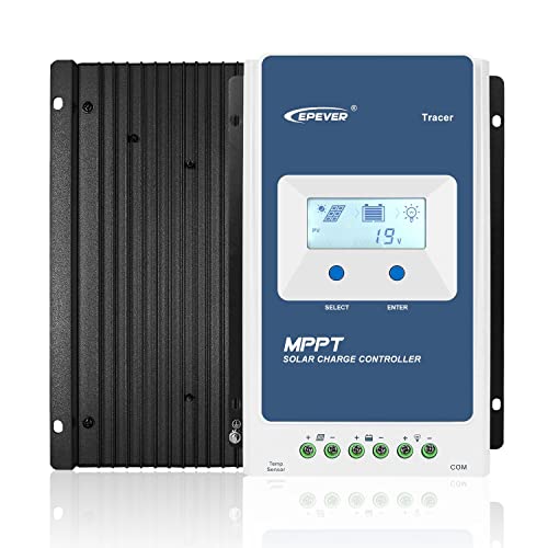 EPEVER 40A MPPT Solar Charge Controller 12V 24V Auto Max Input 100V Charger Controller Common Negative Grounded Solar Panel Regulator for Lead-Acid Lithium AGM Battery (Tracer4210AN)