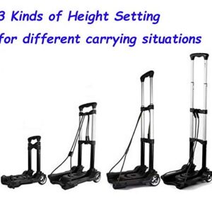 Portable Folding Hand Truck Dolly Utility Cart Foldable Trolley Put in Backpack Push Luggage Flatbed Cart