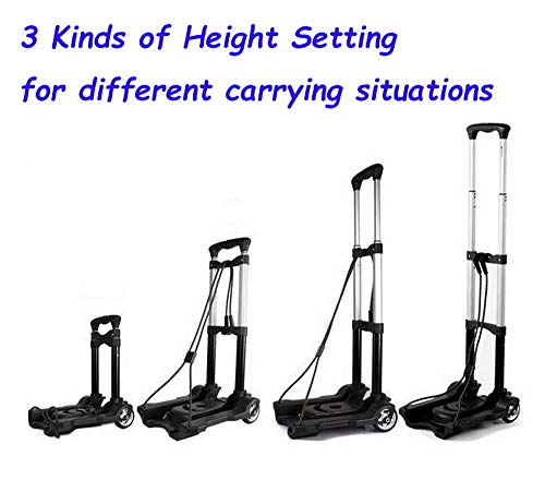 Portable Folding Hand Truck Dolly Utility Cart Foldable Trolley Put in Backpack Push Luggage Flatbed Cart