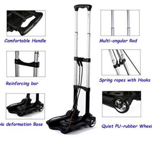 Portable Folding Hand Truck Dolly Utility Cart Foldable Trolley Put in Backpack Push Luggage Flatbed Cart