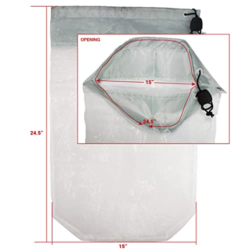 Endless Patio Pool Debris Cleaning Vacuum Replacement Nylon Bag 15" X 24.5" Leaf Pool Cleaner 100 Micron Fine Mesh Bag Cleans Leaves Dirt for Pools and Spas