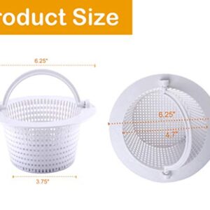 𝟐𝟎𝟐𝟑 𝑼𝙥𝙜𝙧𝙖𝙙𝙚𝙙 SP1091WM Skimmer Basket Replacement for Hayward Pentair HydroSkim, 513330 Dyna-skim Pool Filter Baskets,2PCS 6.25“Top Above Ground Pool Skimmer Baskets