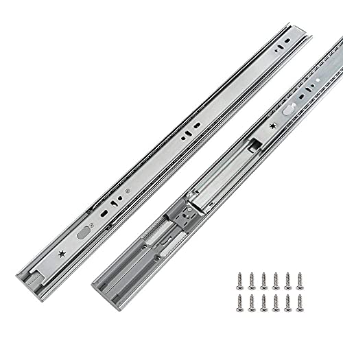 LONTAN 6 Pairs 22 Inch Soft Close Drawer Slides Dresser Drawer Slides - Heavy Duty Drawer Slides Metal Ball Bearing and Full Extension Cabinet Drawer Slides Kitchen 100 LB Capacity