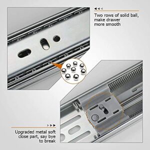 LONTAN 6 Pairs 22 Inch Soft Close Drawer Slides Dresser Drawer Slides - Heavy Duty Drawer Slides Metal Ball Bearing and Full Extension Cabinet Drawer Slides Kitchen 100 LB Capacity