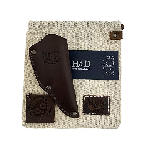 Hide & Drink, Thick Leather Mora Knife Sheath w/Snap and Loop, for (2-3 inches) Long Blades, Handmade Includes 101 Year Warranty :: Bourbon Brown