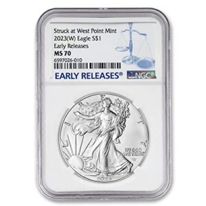 2023 (W) 1 oz American Silver Eagle Bullion Coin MS-70 (Early Releases - Struck at West Point Mint) $1 MS70 NGC