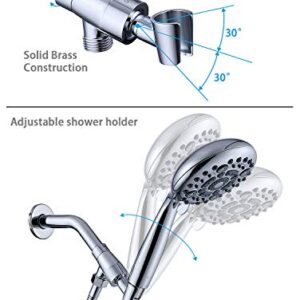 G-Promise Handheld Shower Head High Pressure 6 Spray Settings, Detachable Hand Held Showerhead 4.9" Face with Extra Long Flexible Hose and Metal Adjustable Bracket