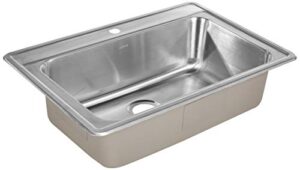 zuhne drop in kitchen, bar and rv stainless steel sink (33x22 single bowl)