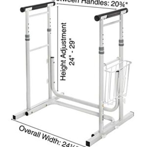 Essential Medical Supply Height Adjustable Standing Toilet Safety Rail with Foam Handles