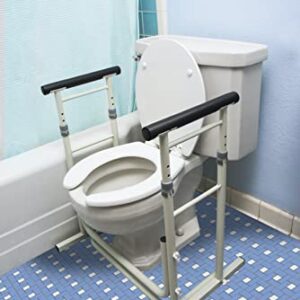 Essential Medical Supply Height Adjustable Standing Toilet Safety Rail with Foam Handles