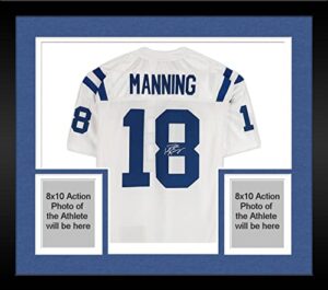 framed peyton manning indianapolis colts autographed mitchell & ness 2006 super bowl patch white authentic jersey - autographed nfl jerseys