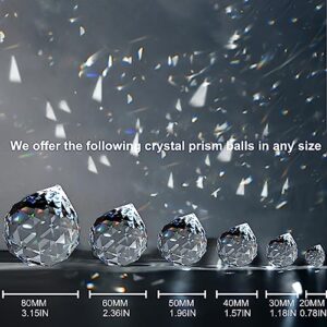 MerryNine 30mm/1.18" 15 Pack Crystal Ball Prism Sun Shine Catcher Rainbow Pendants Maker, Hanging Crystals Prisms for Windows, for Feng Shui (Multicolor)