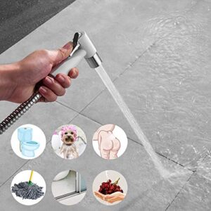 Handheld Bidet Sprayer for Toilet,REWEE White Color Plastic Bidet Attachment for Toilet,Cloth Diaper Bidet Toilet Sprayer