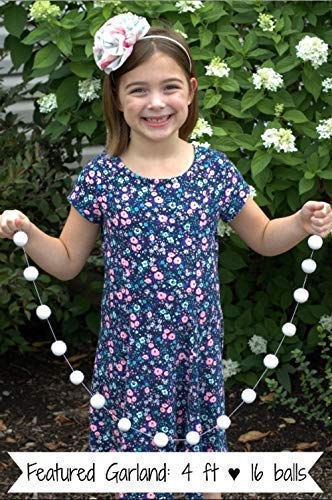 Pink Black White Felt Ball Swirl and Dot Garland- Children Home Decor, Valentine's Holiday- 1" (2.5 cm) Wool Felt Balls