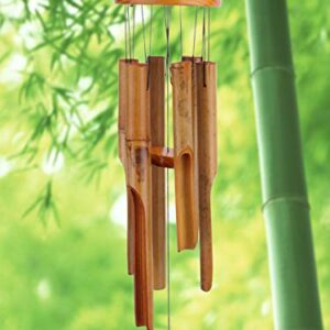 Afirst Wooden Wind Chimes Outdoor, Bamboo Wind Chimes with Amazing Deep Tone for Patio Garden Home Décor, Natural Beautiful Sound