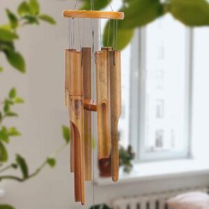 Afirst Wooden Wind Chimes Outdoor, Bamboo Wind Chimes with Amazing Deep Tone for Patio Garden Home Décor, Natural Beautiful Sound