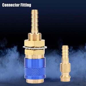 M6 Quick Connector Set, Quick Water Cooled Gas Adapter Fitting Hose for MIG TIG Welder Torch Fitting for Welding Torch (Blue)