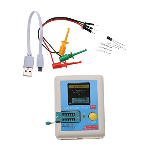 LCR-T7 Transistor Tester, LCR Multifunction Full Color Graphic Display TFT Transistor Meter for Measuring Triodes Diodes Resistors Capacitors Inductors Thyristors