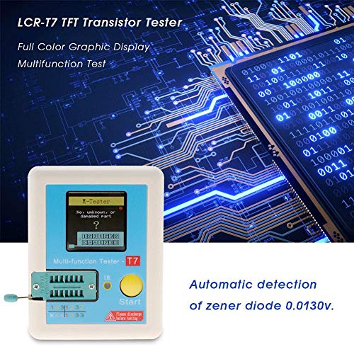 LCR-T7 Transistor Tester, LCR Multifunction Full Color Graphic Display TFT Transistor Meter for Measuring Triodes Diodes Resistors Capacitors Inductors Thyristors