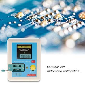 LCR-T7 Transistor Tester, LCR Multifunction Full Color Graphic Display TFT Transistor Meter for Measuring Triodes Diodes Resistors Capacitors Inductors Thyristors