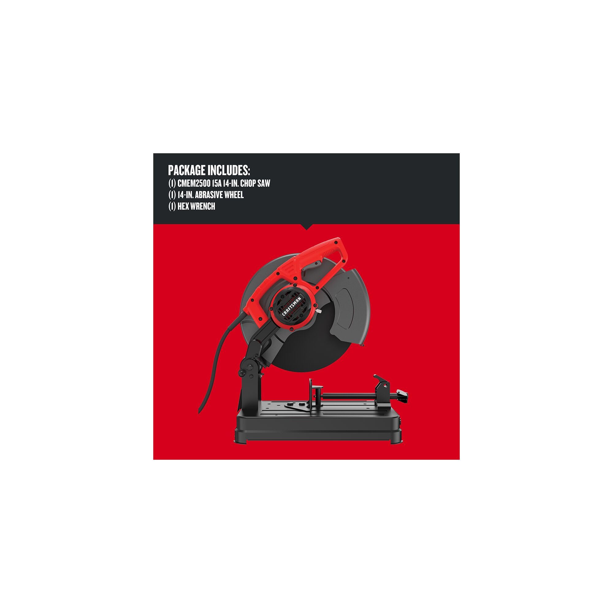 CRAFTSMAN Chop Saw, 14 inch, 15 Amp, Corded (CMEM2500)