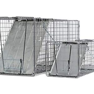 LifeSupplyUSA 2pc Animal Traps (32"x10"x12" & 24"x7"x7") for Cats, Racoons, Gophers, Possums, Skunks, Beavers and Other Similar Sized Animals. Easy Trap Catch & Release cage with 1-Door