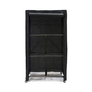 origami shelf cover for wire shelves - large storage unit covers 4-shelf rack with zipper closure for easy access - compatible with origami r5 and other 60" tall storage shelving units - black