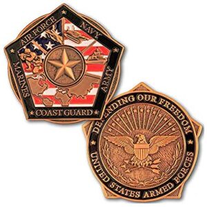 Armed Forces Honor Troops Challenge Coin, Military Support Coin. Die Struck Brass Challenge Coin Designed by Military Veterans! Marines Corps, Navy, Army, Air Force, Coast Guard Challenge Coin!