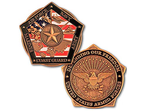 Armed Forces Honor Troops Challenge Coin, Military Support Coin. Die Struck Brass Challenge Coin Designed by Military Veterans! Marines Corps, Navy, Army, Air Force, Coast Guard Challenge Coin!