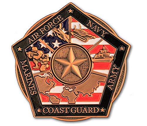 Armed Forces Honor Troops Challenge Coin, Military Support Coin. Die Struck Brass Challenge Coin Designed by Military Veterans! Marines Corps, Navy, Army, Air Force, Coast Guard Challenge Coin!