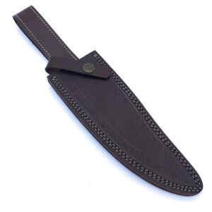 12" long custom handmade leather sheath for 6"—7" cutting blade knife