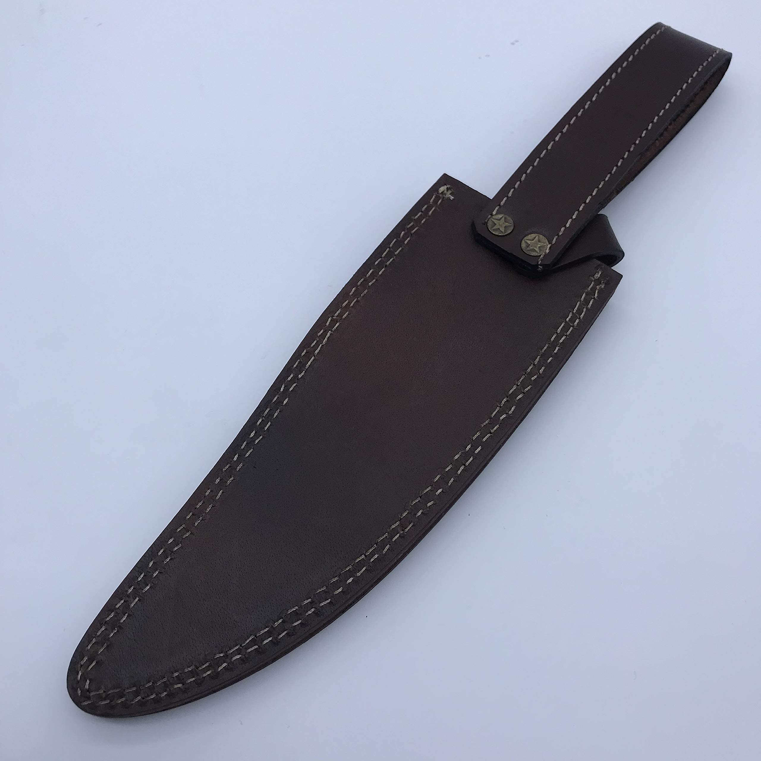 12" long custom handmade leather sheath for 6"—7" cutting blade knife