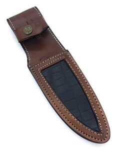 10" brown custom handmade leather sheath for 5" cutting blade knife