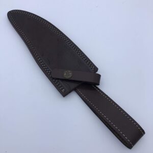 12" long custom handmade leather sheath for 6"—7" cutting blade knife