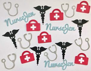personalized doctor or nurse confetti - medical school graduation, retirement party