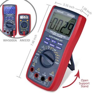 AstroAI Digital Multimeter, TRMS 6000 Counts Volt Meter Manual and Auto Ranging; Measures Voltage Tester, Current, Resistance, Continuity, Frequency; Tests Diodes, Transistors (Renewed)