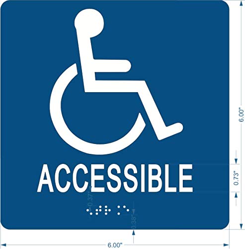 ADA Compliant Accessible Entrance Sign with Braille 6"x6"