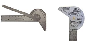 factory multi use rule & gauge protractor stainless steel -center finder drill point with both inch and millimeters graduations