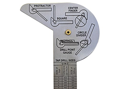 Factory Multi Use Rule & Gauge Protractor Stainless Steel -Center finder Drill point with Both Inch and Millimeters Graduations